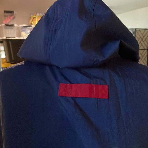 Men’s VINTAGE NIKE Navy Red Sz M Nylon Hooded Parka Red Tag - Picture 5 of 11